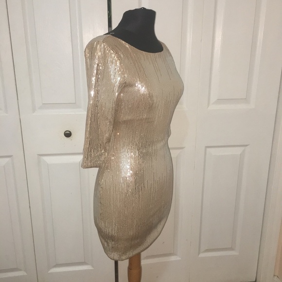 As U Wish gold sequin dress. - Picture 5 of 7